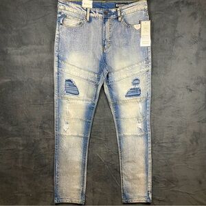 NEW Southpole Men Skinny Ripped Jeans 34‎ x 32 Distressed Active Flex Stretchy